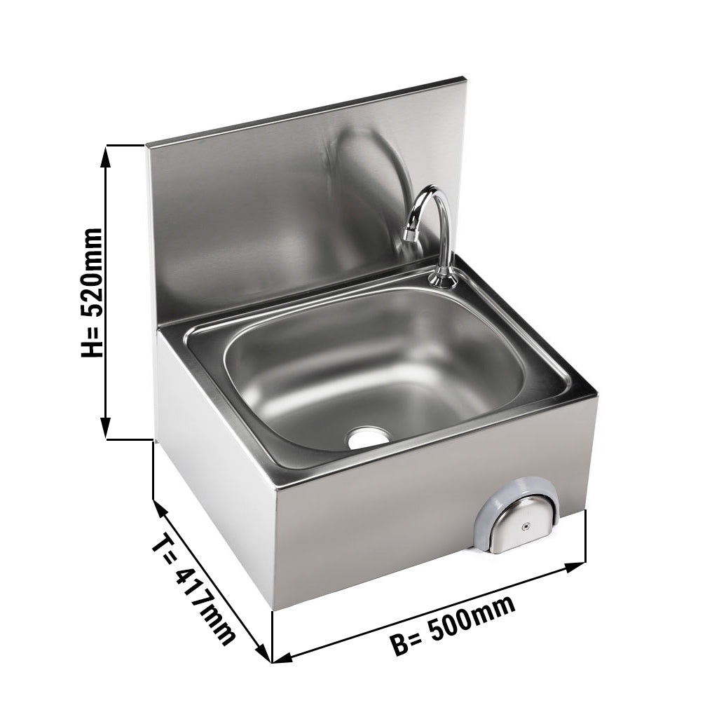 Мивка за миене на ръце 50 х 40 см със смесителна батерия (връзка за студена и топла вода)