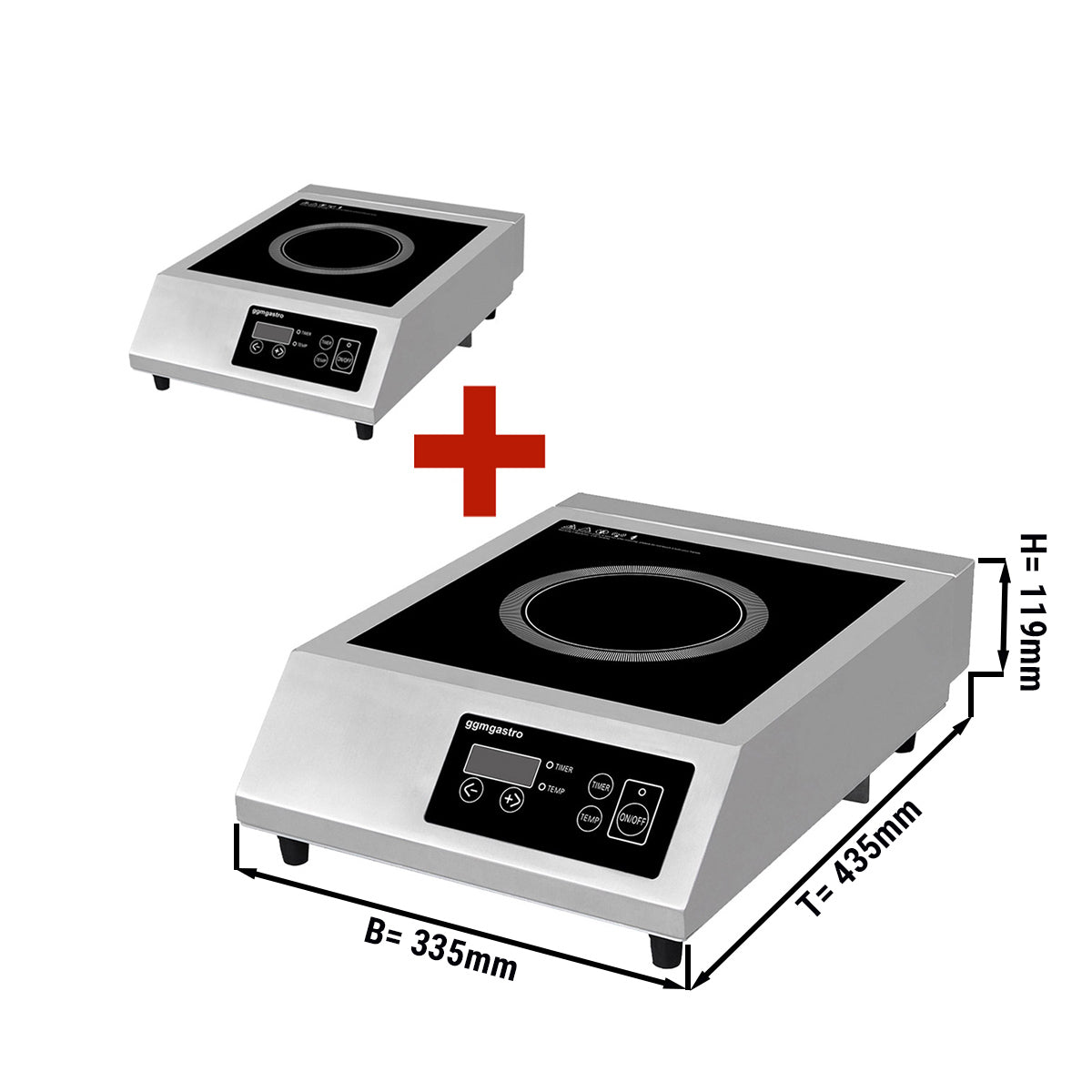 (2 pieces) Induction hob - 3.5 kW