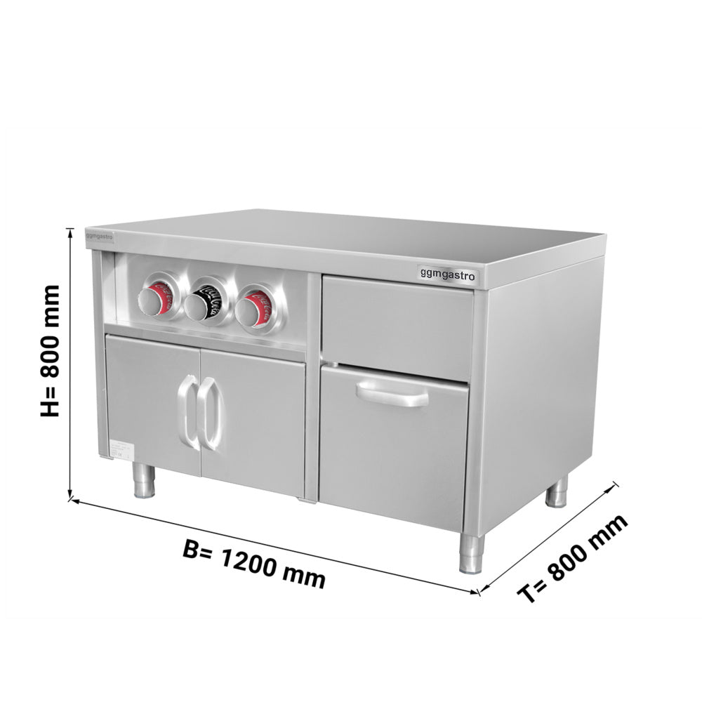 Coffee bar work cabinet with cup holder and compartment for ice cubes - 1.2 m