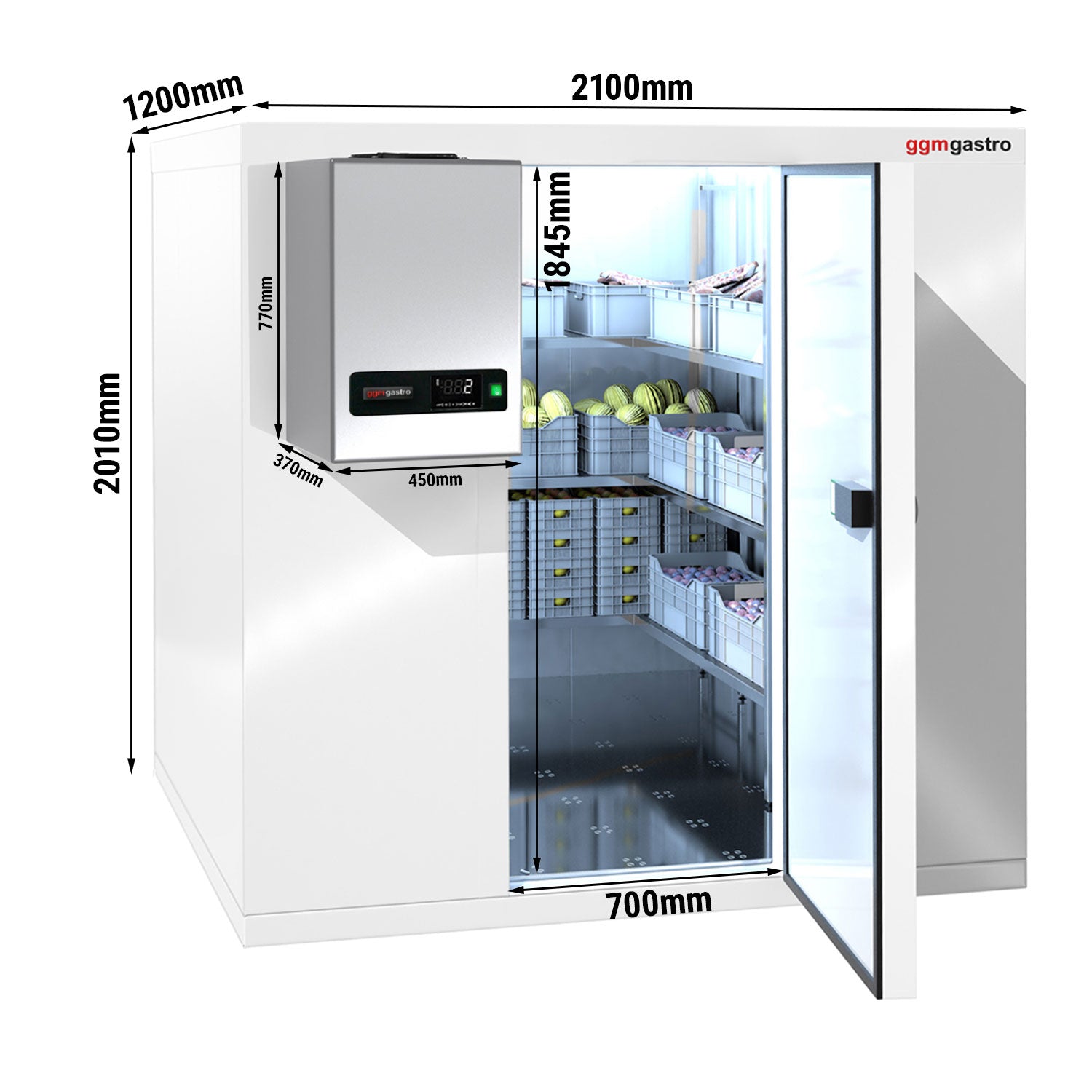 Хладилна стая 2,1 х 1,2 х 2,01m - 3,7m³ с включен агрегат
