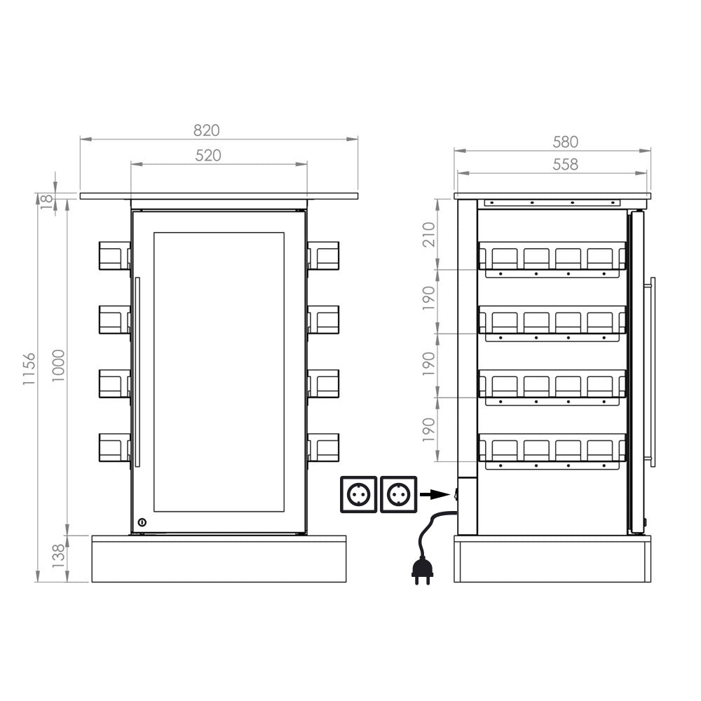 Conference refrigerator - 110 liters - with 1 glass door