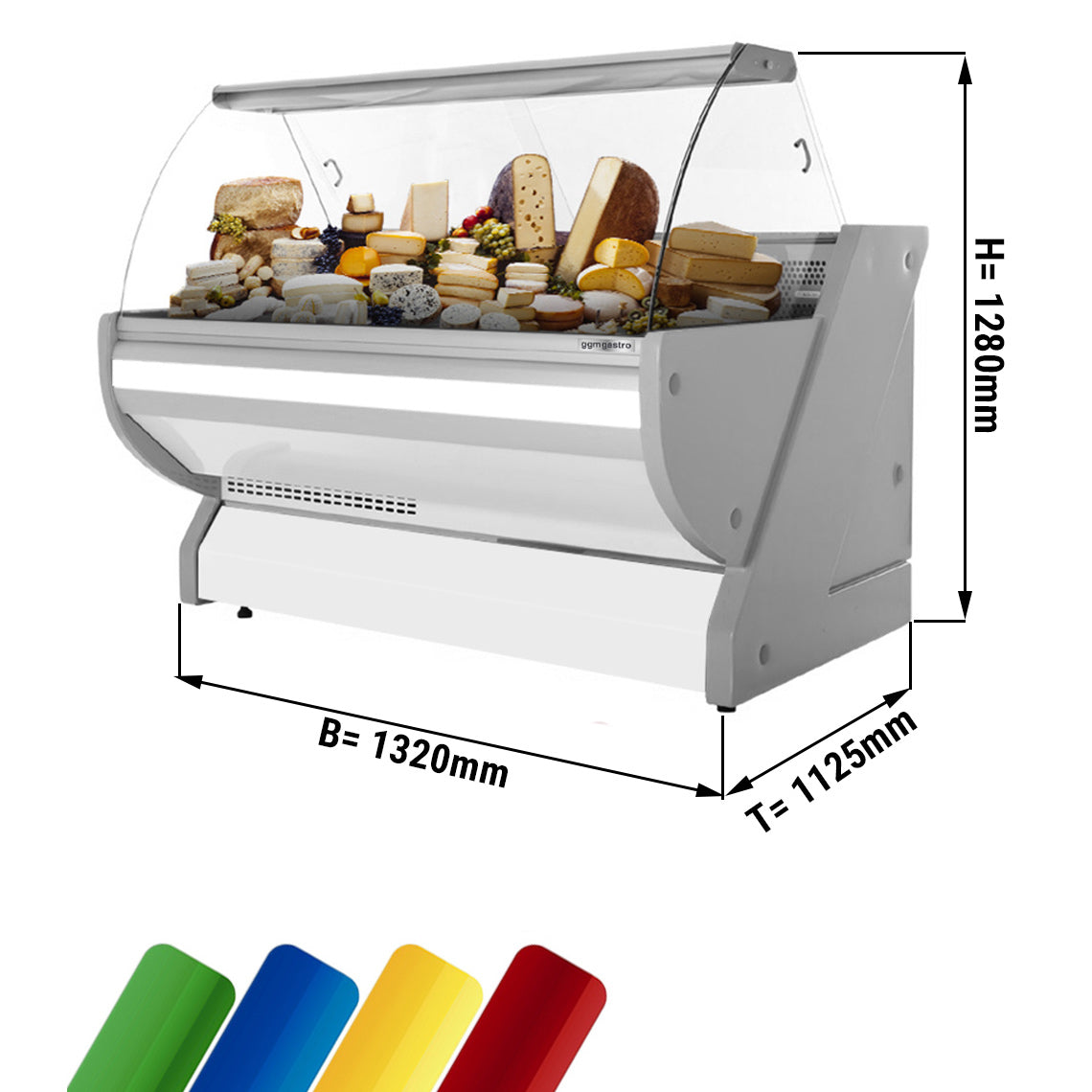 Refrigerated showcase - 1.3 x 1.15 m - 260 liters