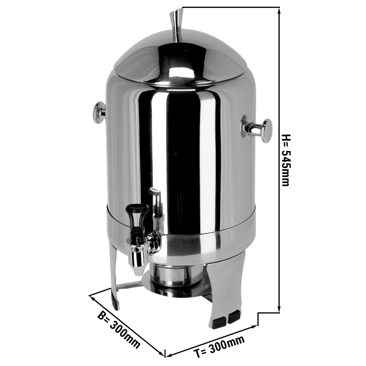 Coffee urn with stainless steel legs