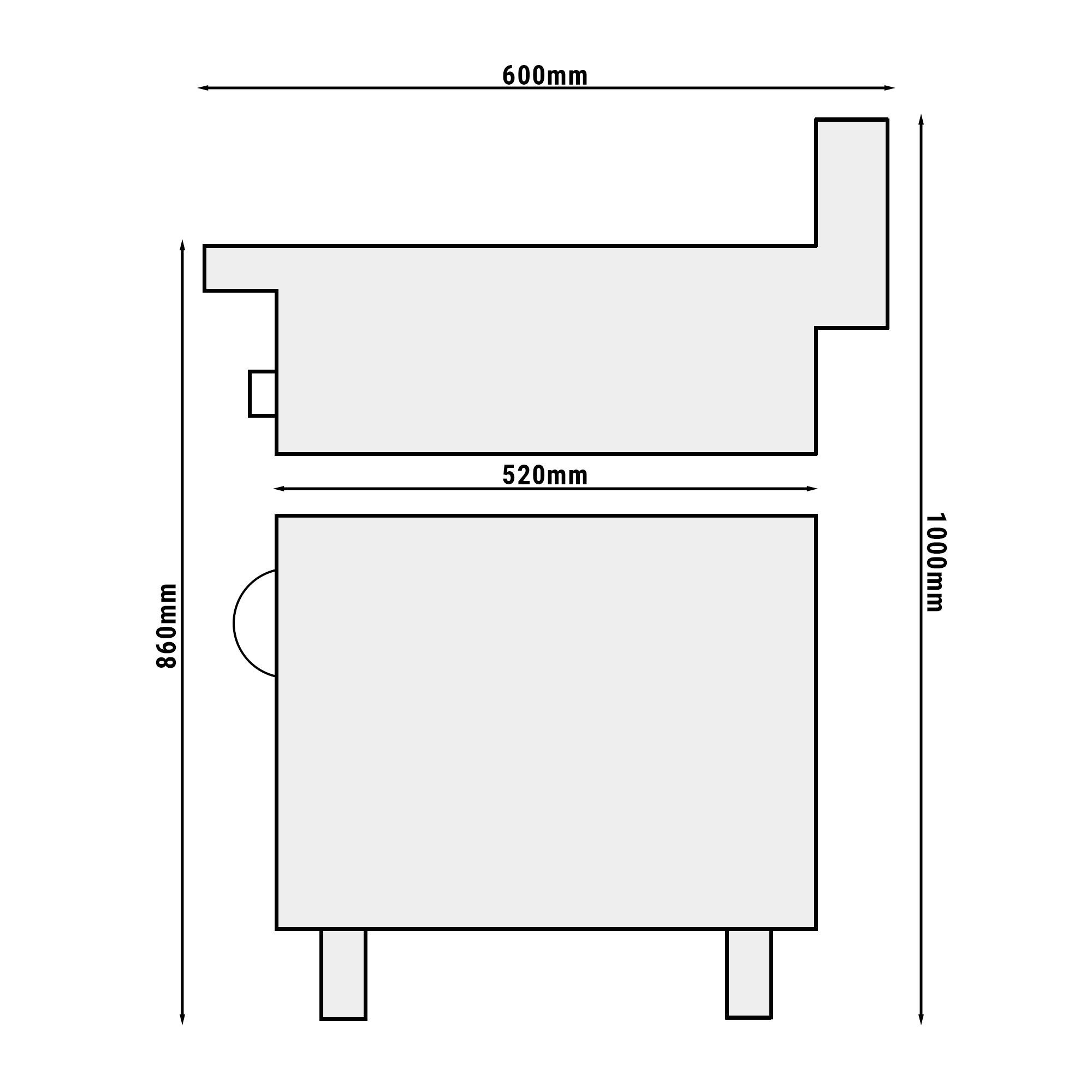 Gas grill with volcanic stones (5.3 kW) - with tilting grid + base