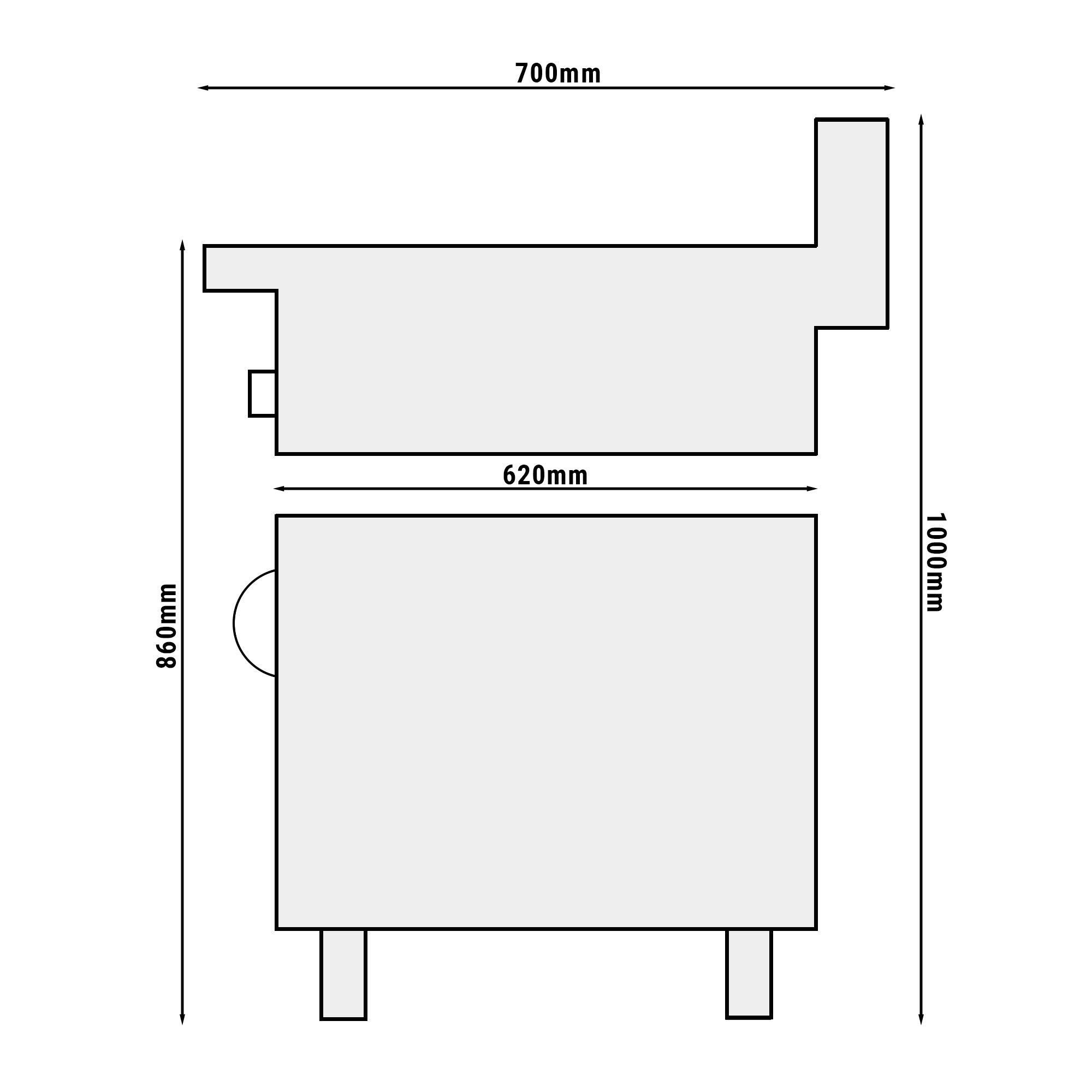 Electric hotplates with 4 round plates (9.2 kW) + base