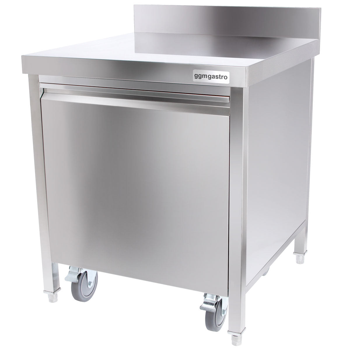 Stainless steel trash can with roller container and stand - 50L