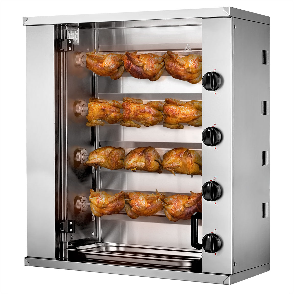 Mini chicken grill with 4 skewers for 12 chickens / Rotatable chicken grill