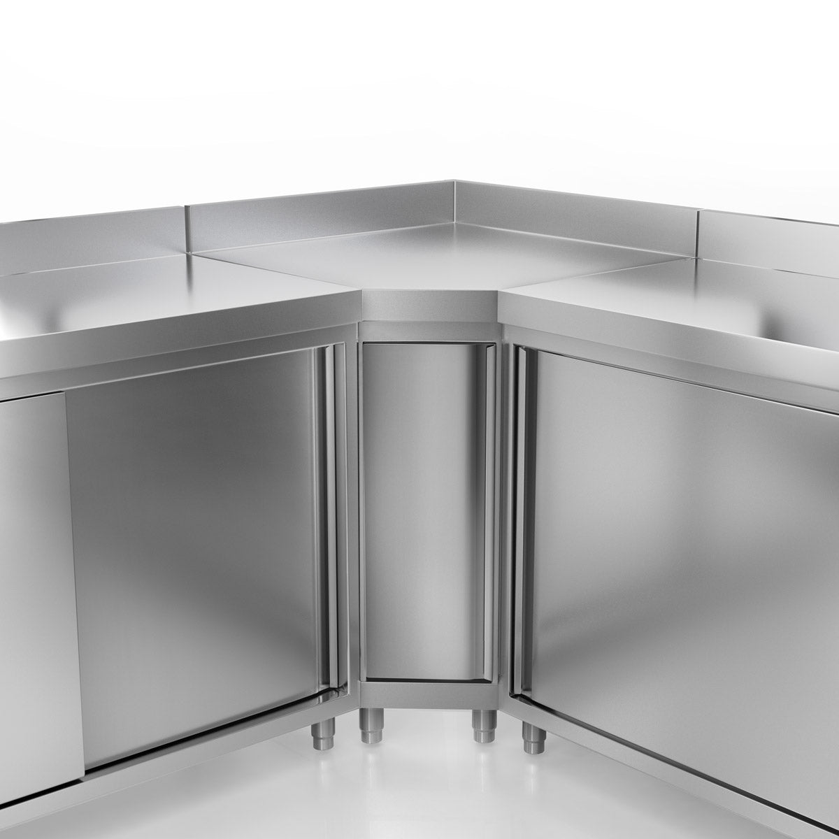 Work cabinet in stainless steel ECO - 1.0 m - with sliding door and back