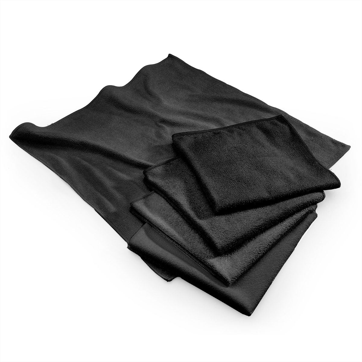 Microfiber cloth, color black, 40x40cm, set of 10 pcs.