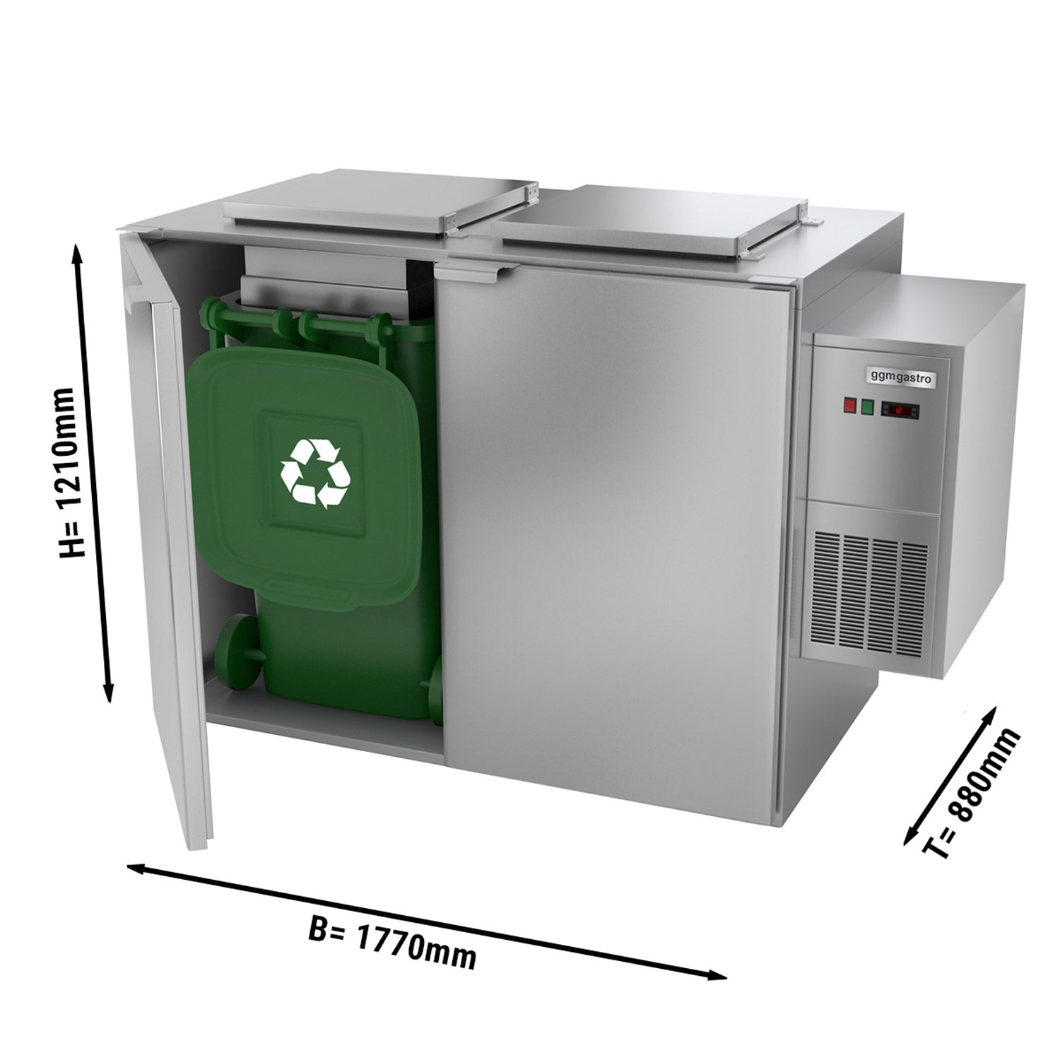 Охладител за течни отпадъци 2x 120 или 1x 240 литра / агрегат отдясно