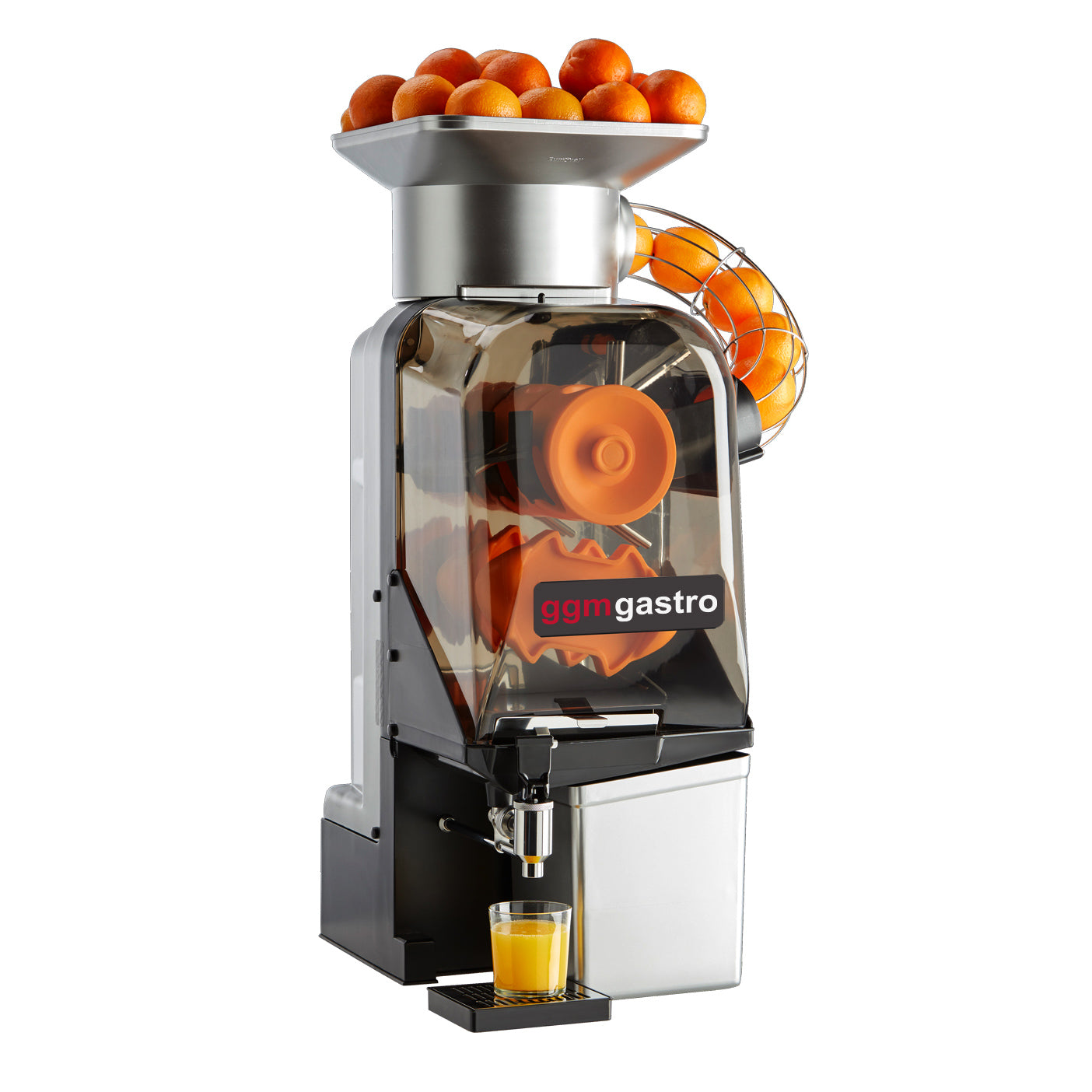 Електрическа оранжева изстисквачка - сребро - автоматично подаване - вкл. Регулируем кран за източване