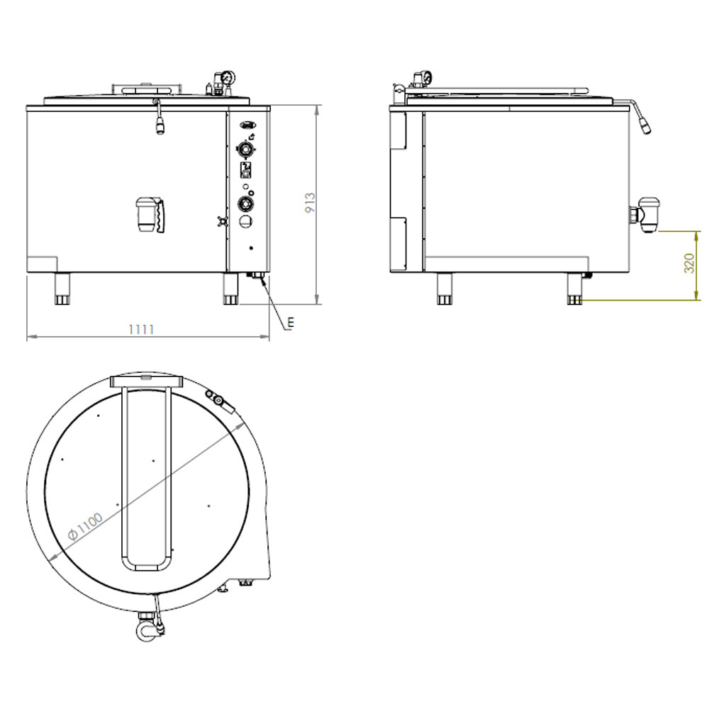 Electric kettle - 300 liters - indirect heating