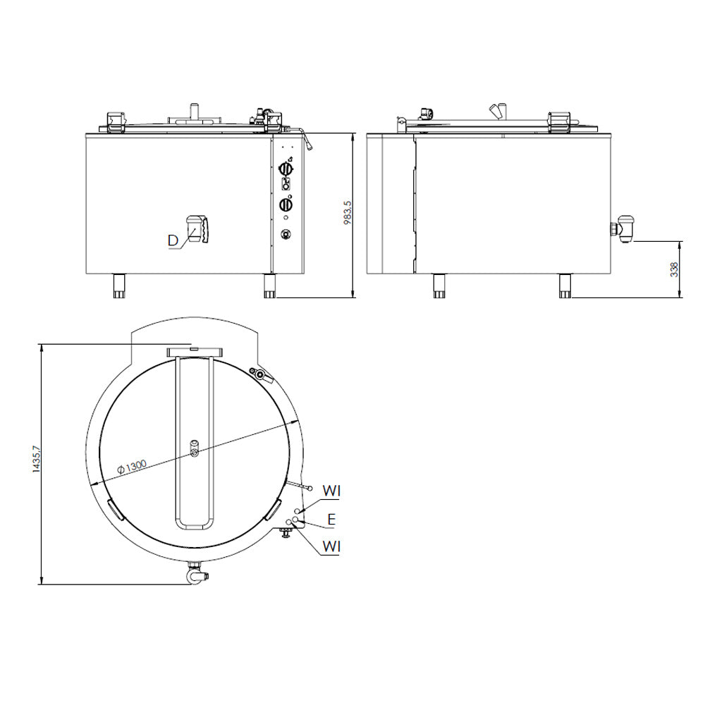 Gas kettle - 500 liters - indirect heating