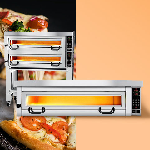 Pizza oven with hood and base - 9 x Ø 34 cm