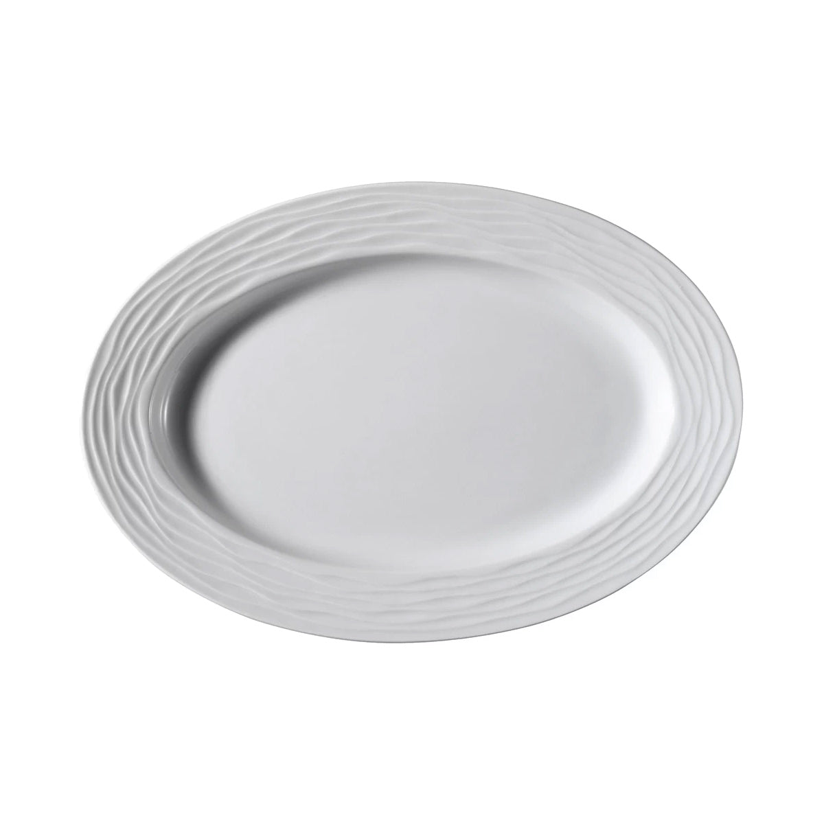 (6 pieces) SEA WAVE - oval plate / plate - Ø 32 cm