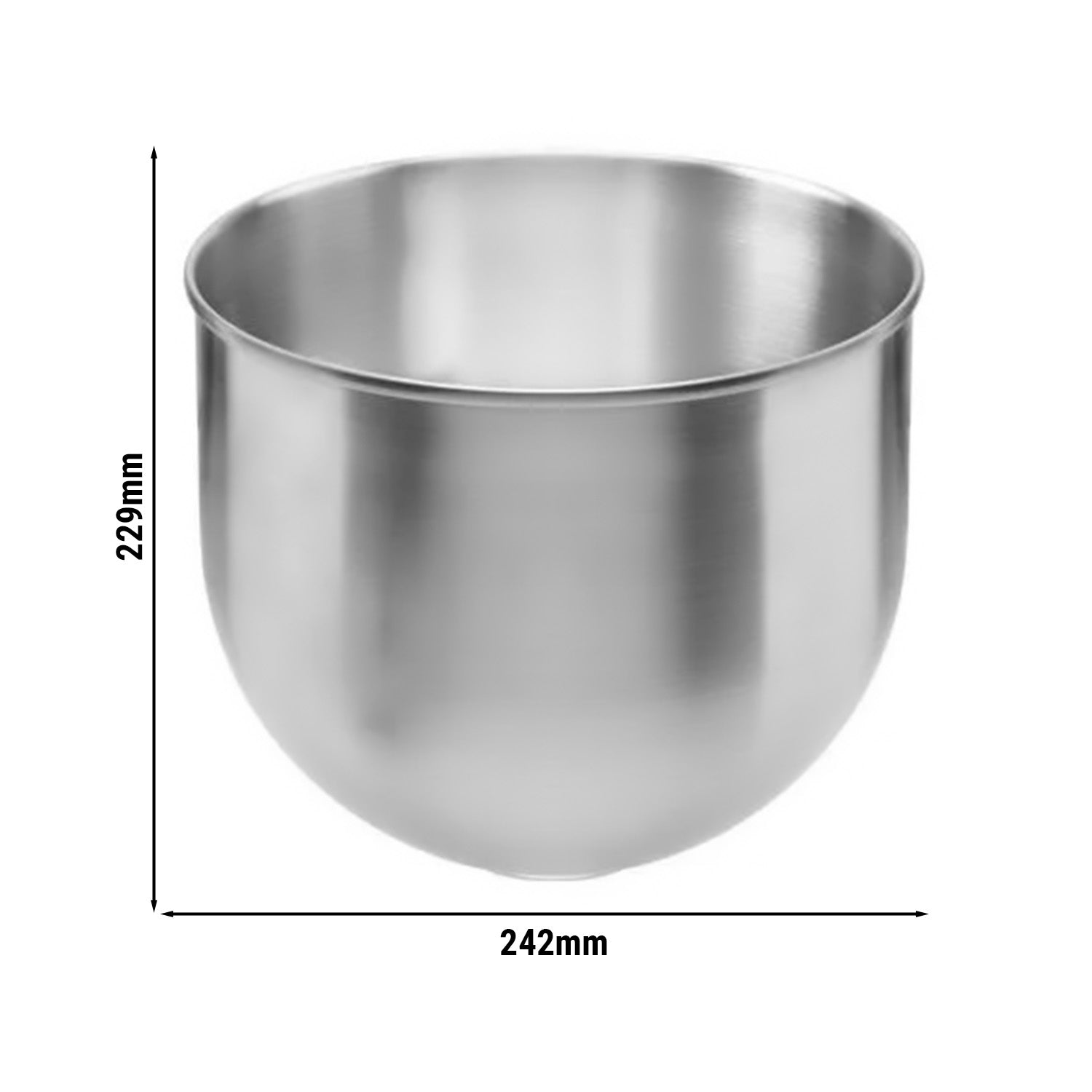 Stainless steel bowl for mixer RMS7 - Ø 242 mm for planetary mixer | planetary mixing machines | planetary agitators | dough kneading machines | kneading machines | dough mixers | dough machines | stainless steel | gourmets