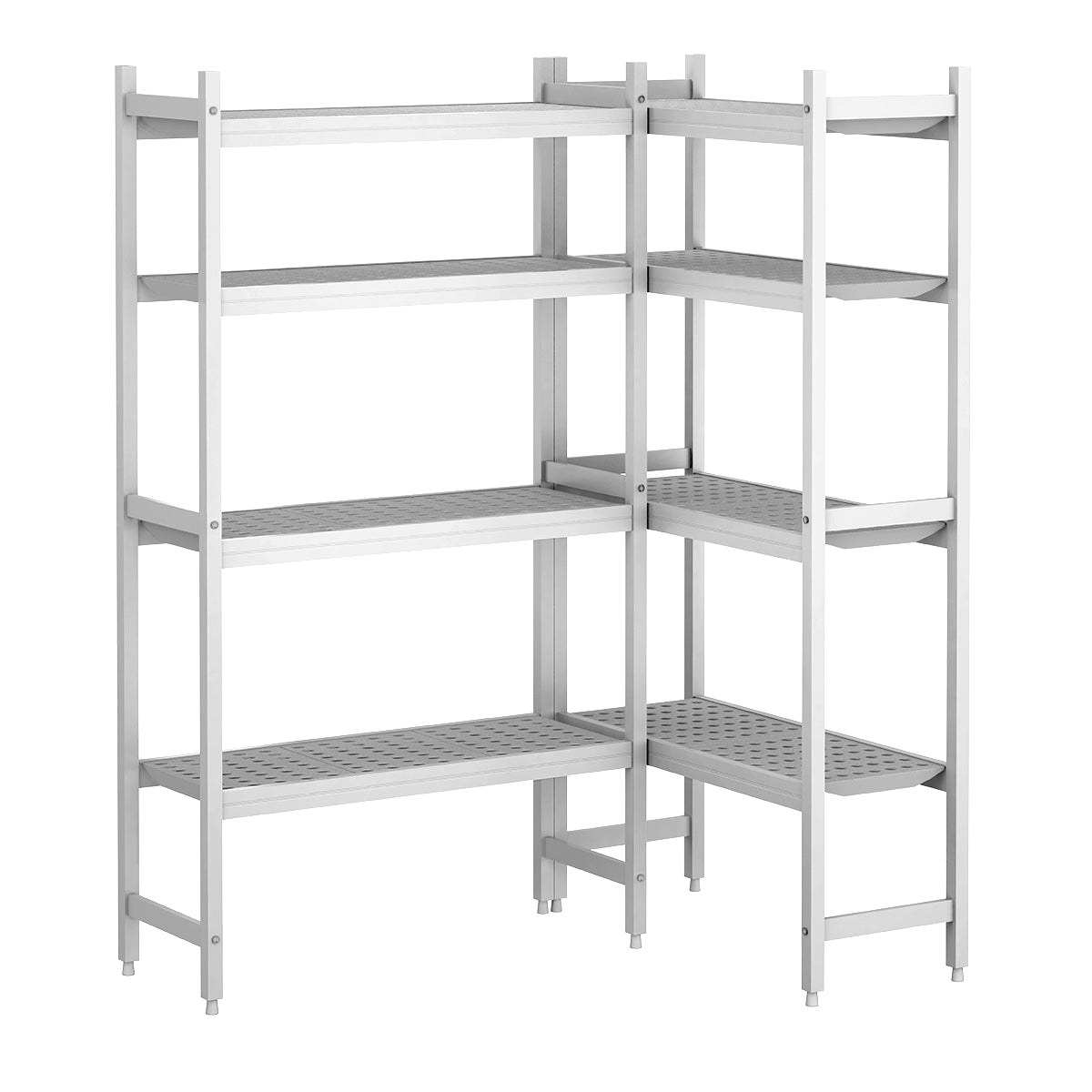 Shelving set aluminum (anodized) - L-shaped - depth: 360 mm