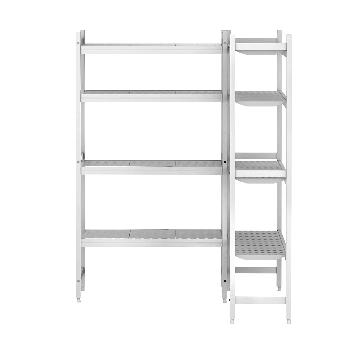 Shelving set aluminum - L-shaped - depth: 360 mm