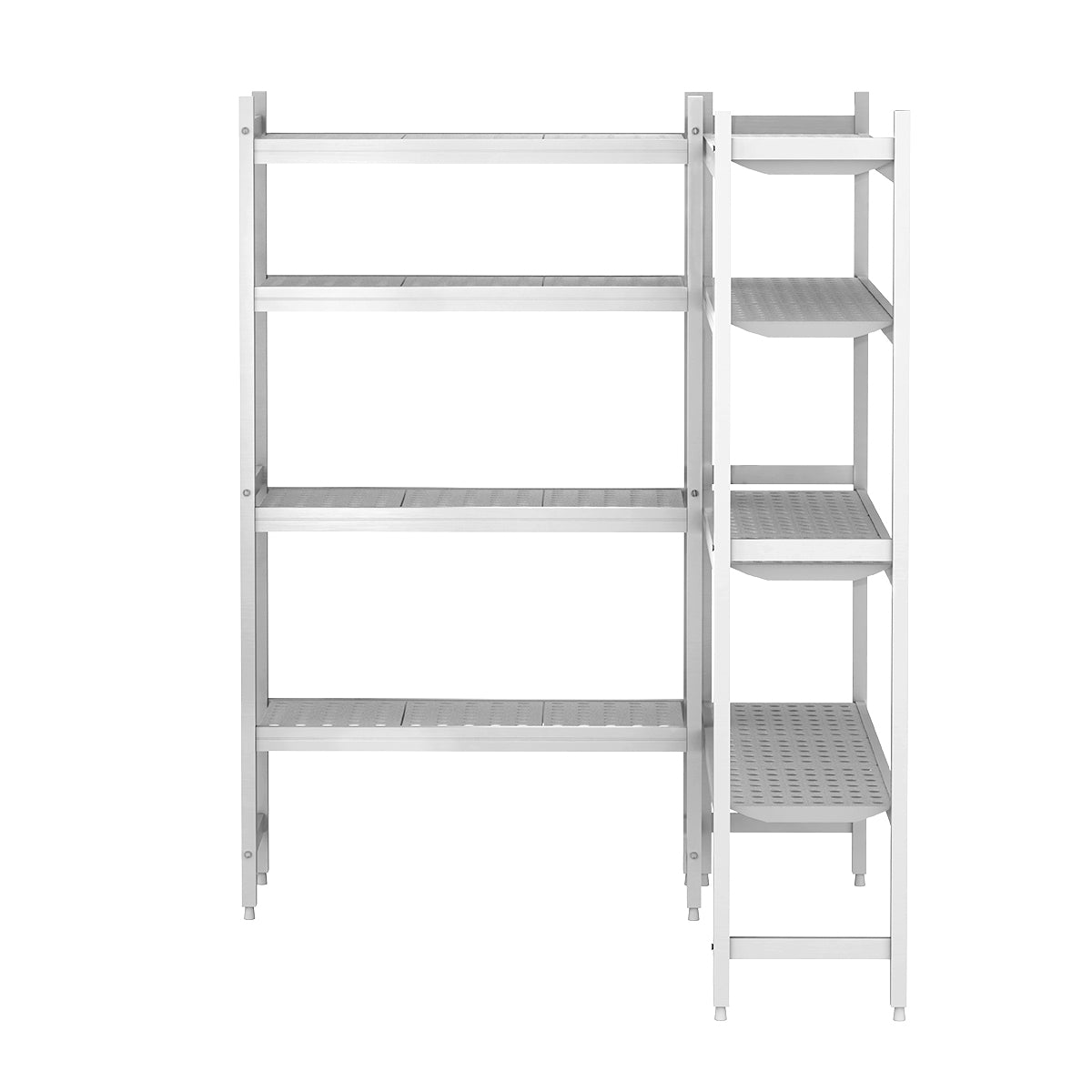 Shelving set aluminum (anodized) - L-shaped - depth: 360 mm