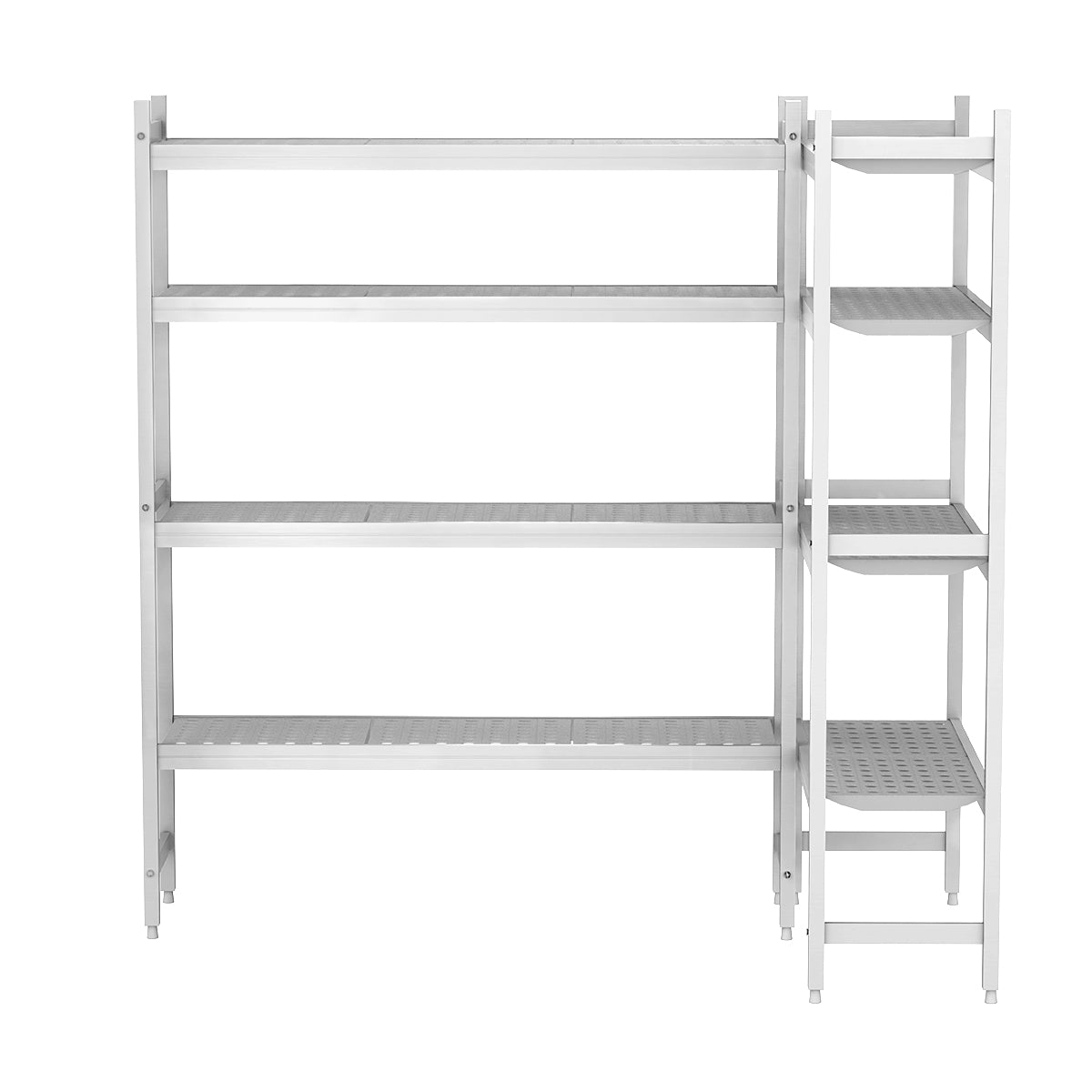 Shelving set aluminum - L-shaped - depth: 360 mm