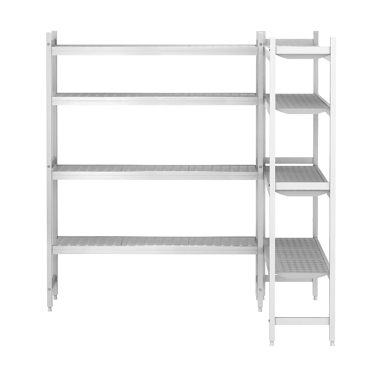 Shelving set aluminum (anodized) - L-shaped - depth: 460 mm