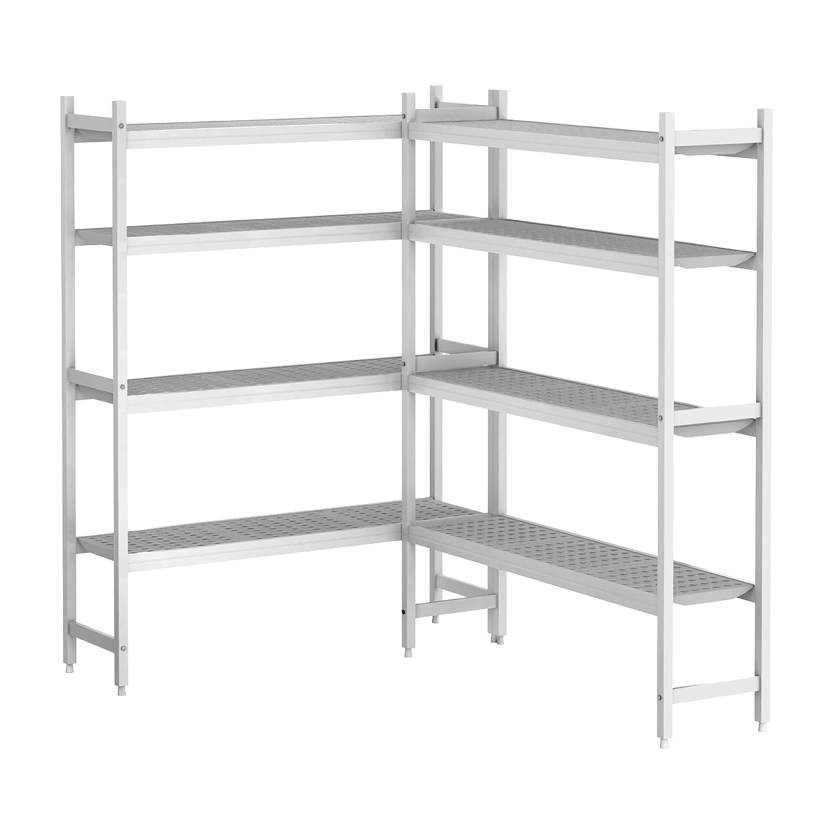 Shelving set aluminum (anodized) - L-shaped remains - depth: 360 mm