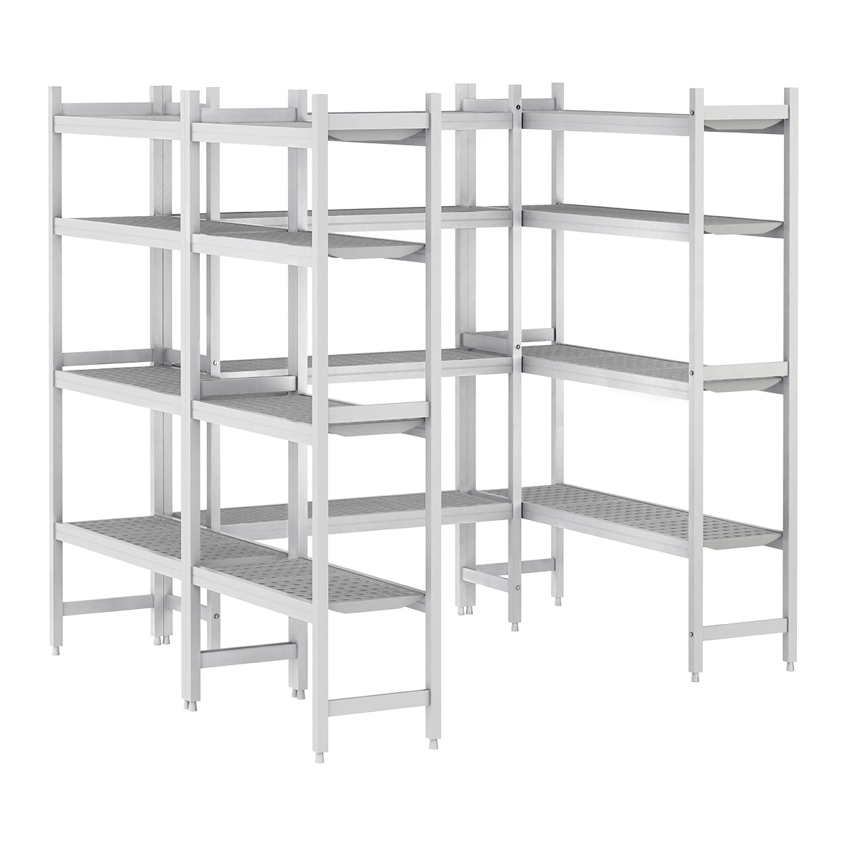 Shelving set aluminum (anodized) - U-shaped - depth: 460 mm