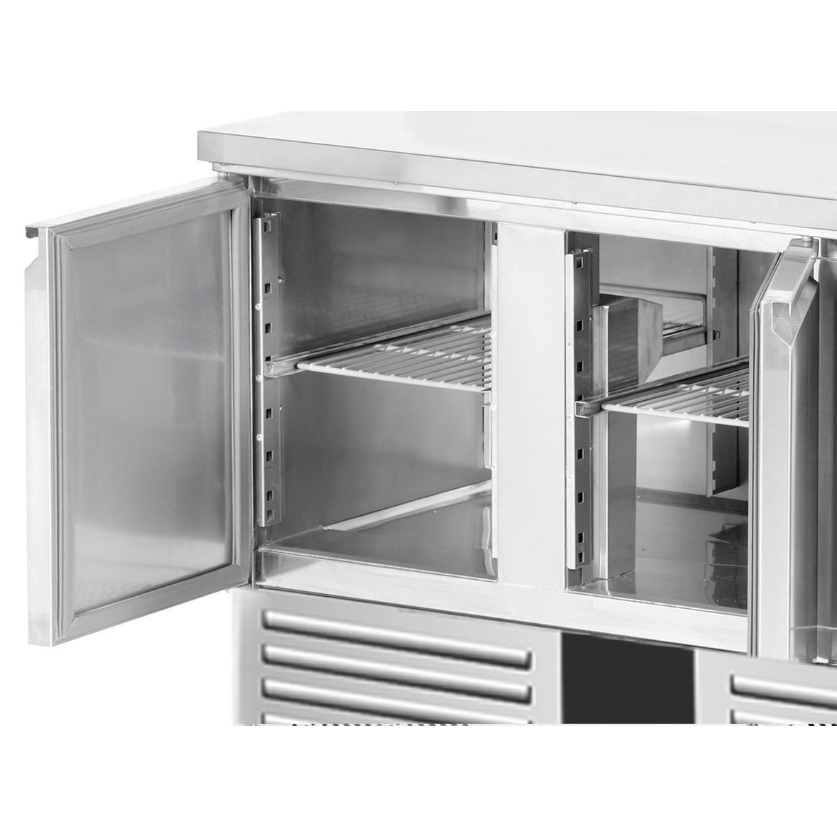 Salad / Preparation table PREMIUM - 1.37 x 0.7 m - with 3 doors