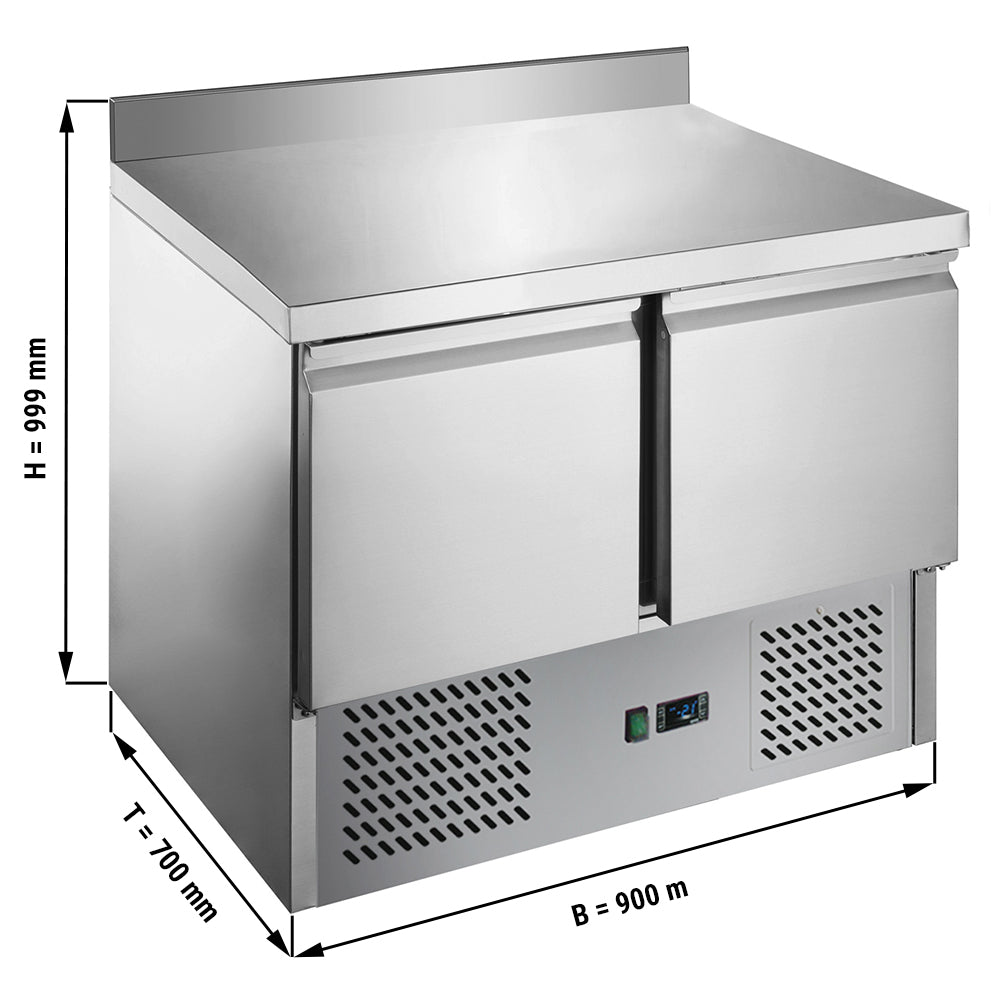 Саладета / Хладилна маса за пица ECO - 0,9 x 0,7 m - с 2 врати и чекмеджета