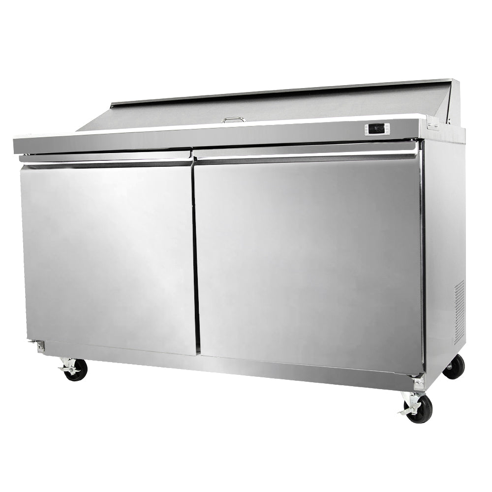 Pizza counter cooler - 1.11 x 0.77 m - 396 liters - with 2 doors