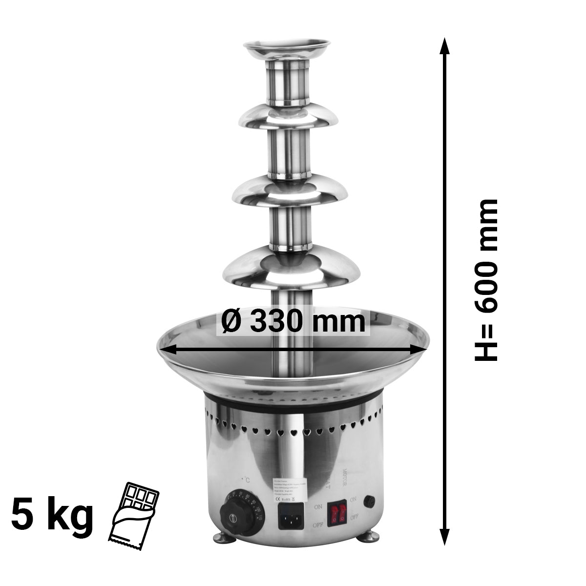 Chocolate fountain - 4 levels - height 60cm