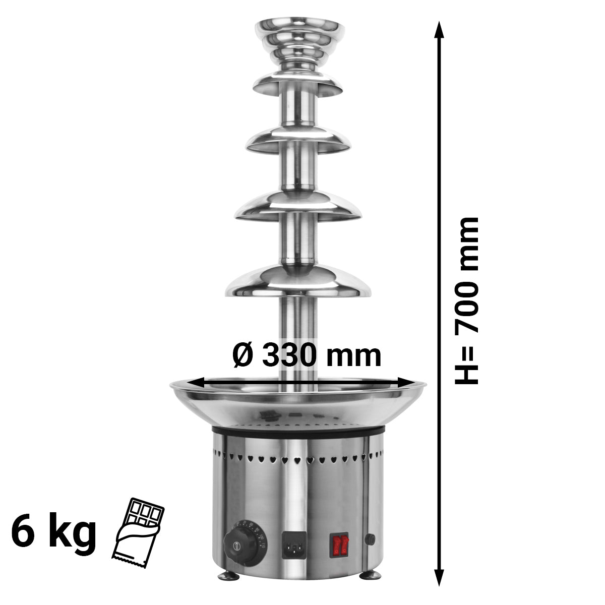 Шоколадов фонтан - 5 етажа - височина 70 см