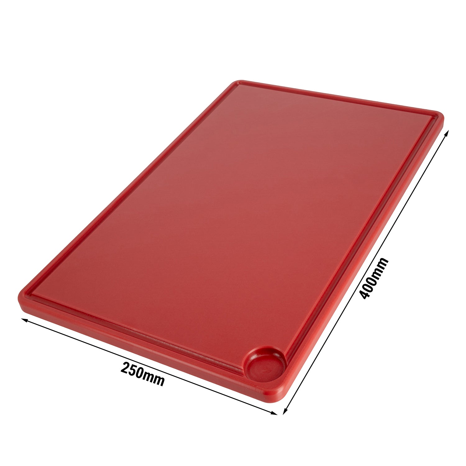 Cutting board with juice groove - 25 x 40 cm - red