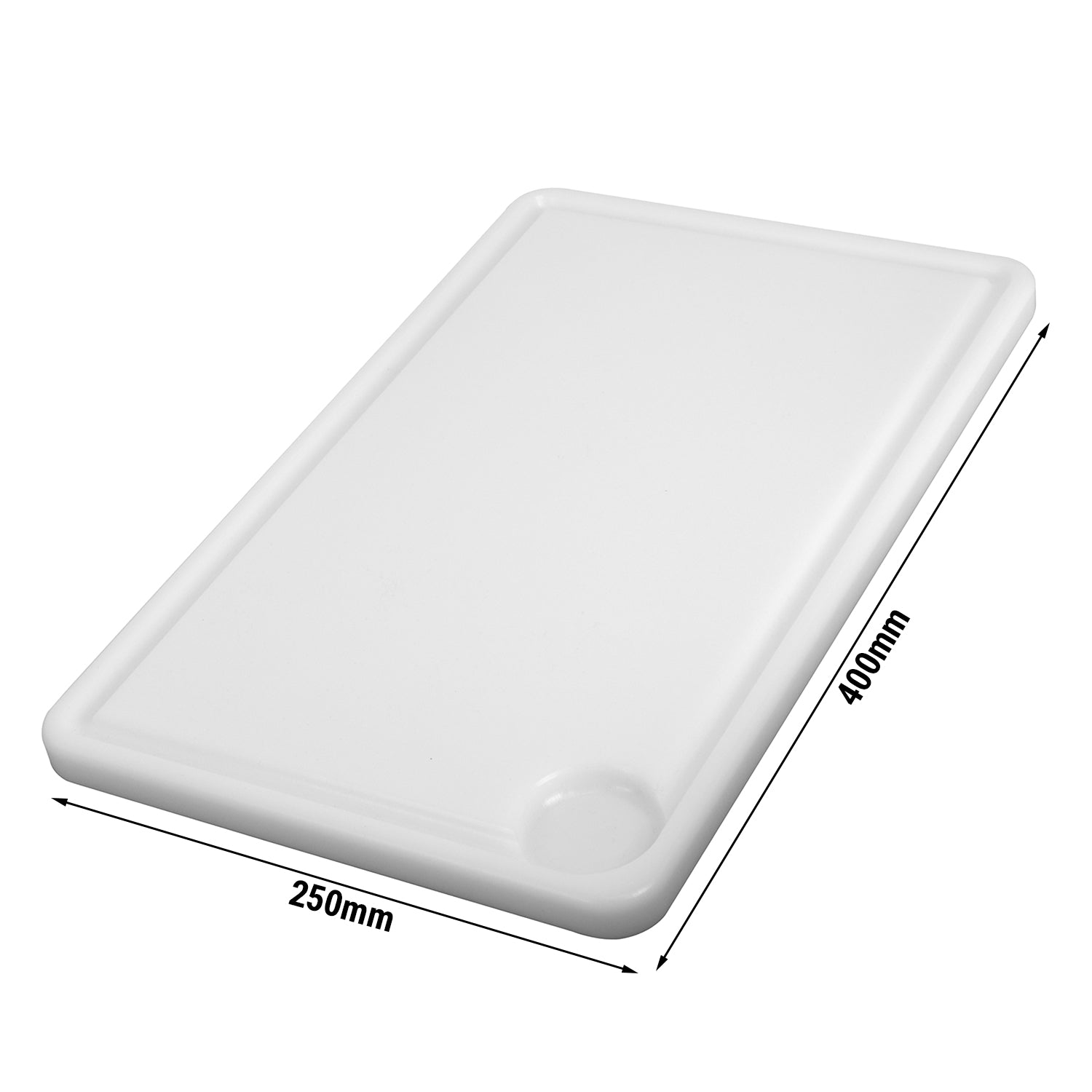 Cutting board with juice groove - 25 x 40 cm - white