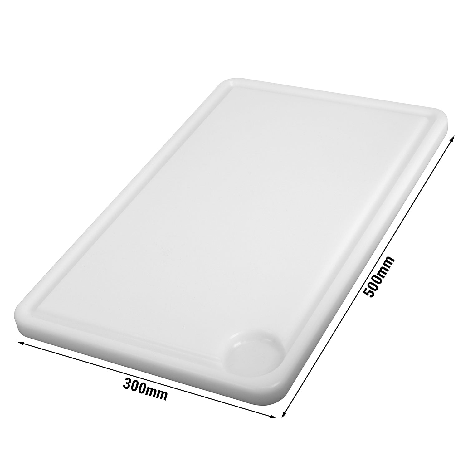 Cutting board with juice groove - 30 x 50 cm - white