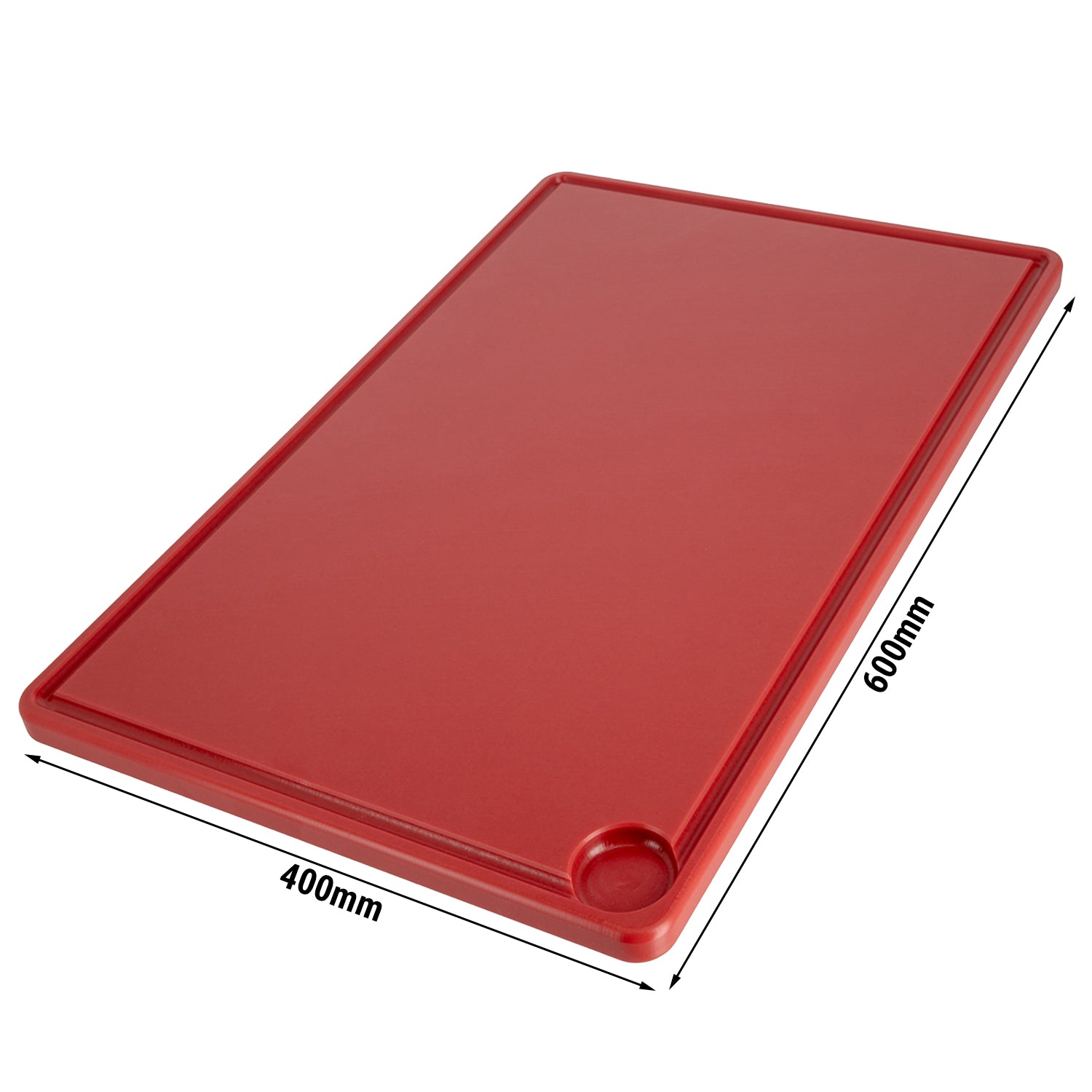 Cutting board with juice groove - 40 x 60 cm - red