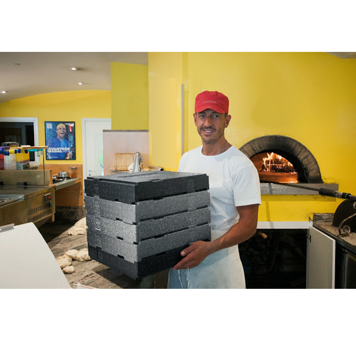 Bottom or cover system for single pizza, dimensions 410x 410x 85 mm