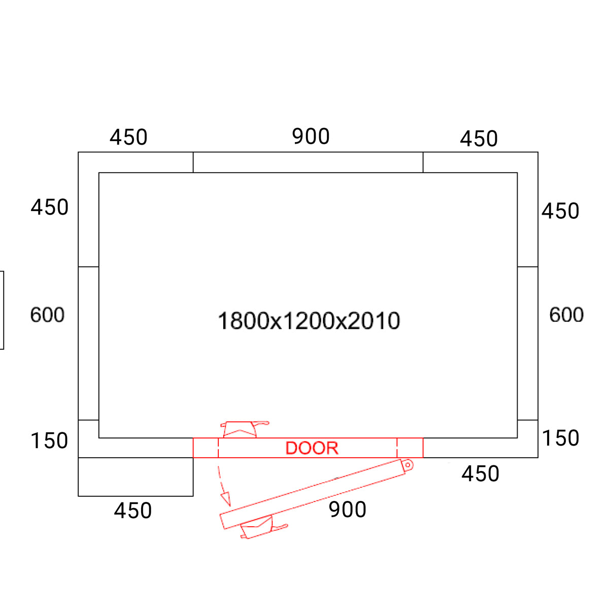 Freezer cage - 1.8 x 1.2 m - height: 2.01 m - 2.65 m³