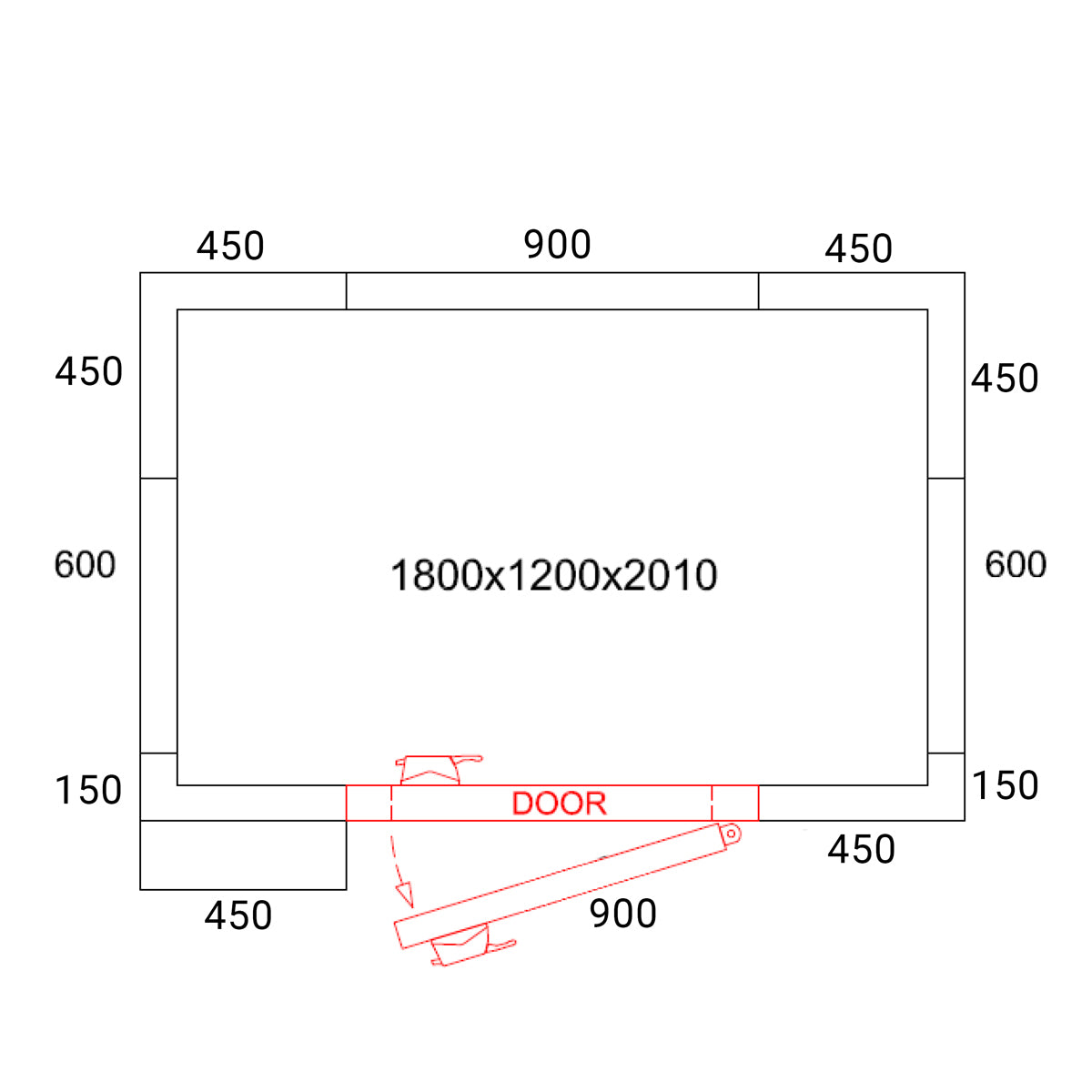 Freezer room - 1.8 x 1.2 x 2.01m - 2.65m³ with unit included