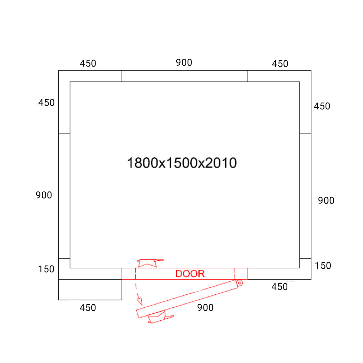 Freezer room 1.8 x 1.5 x 2.01m - 3.47m³ with unit included