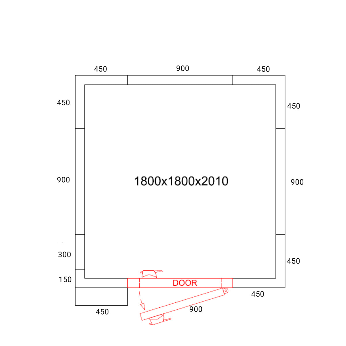 Freezer room 1.8 x 1.8 x 2.01m - 4.3m³ with unit included