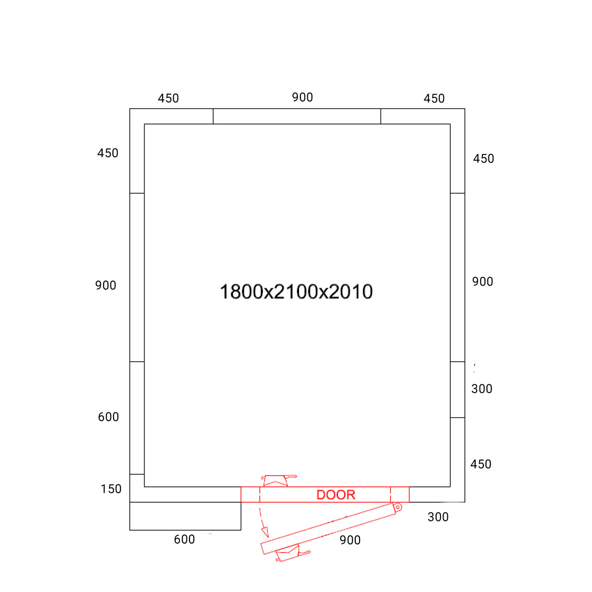 Freezer cage - 1.8 x 2.1 m - height: 2.01 m - 5.13 m³