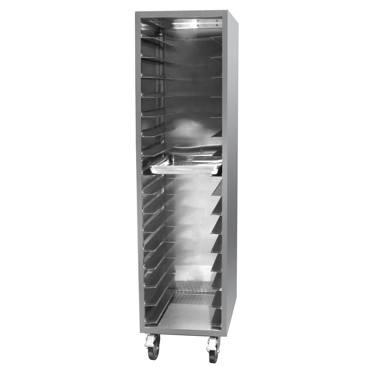 Trolley for stainless steel trays - for 16x EN 60 x 40 cm