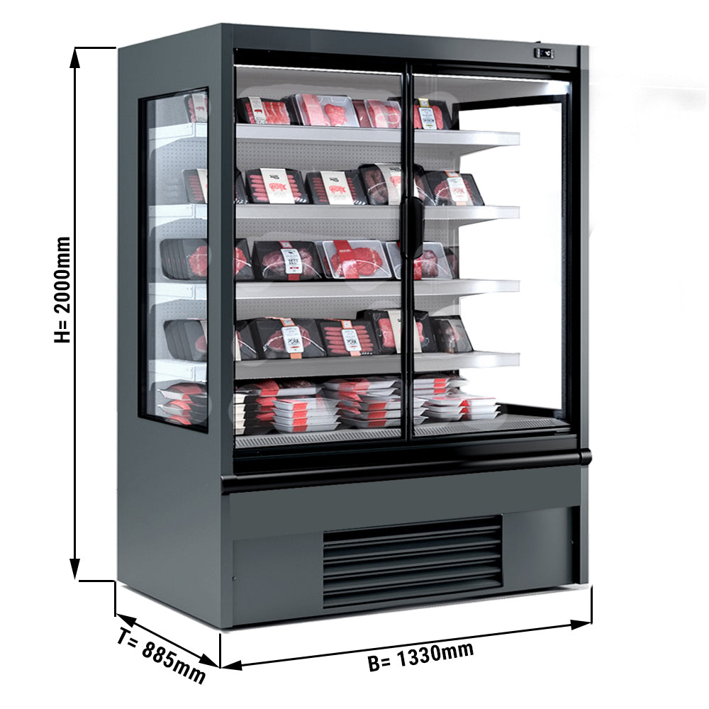 Wall cooling shelf gray - 1.33 x 0.88 m - with 4 shelves