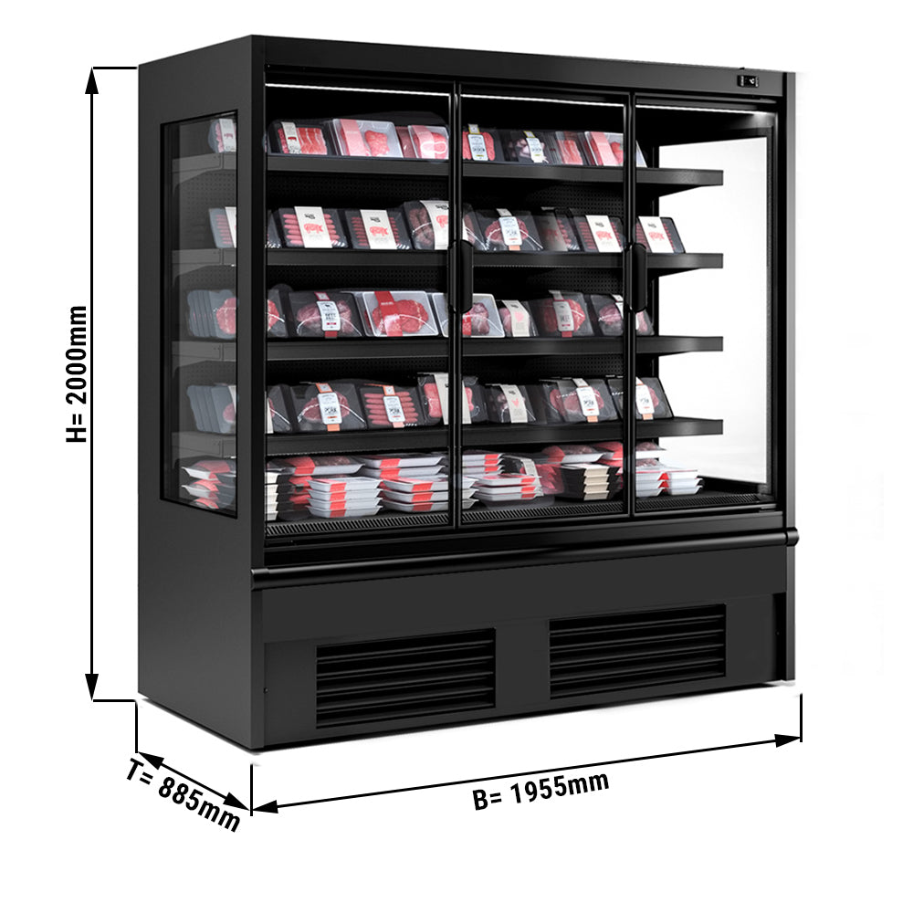 Wall cooling shelf black - 1.96 x 0.88 m - with 4 shelves