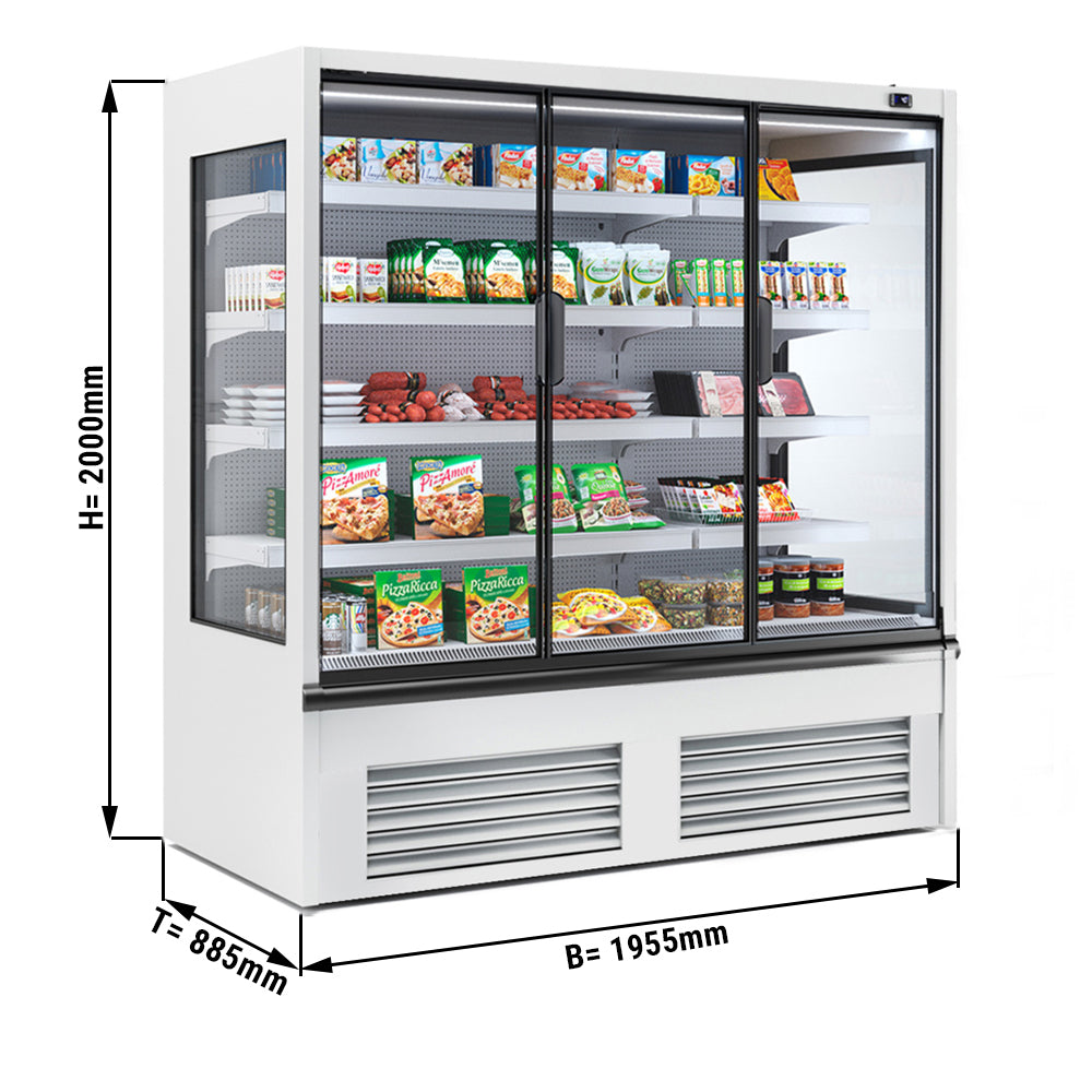 Wall cooling shelf white - 1.96 x 0.88 m - with 4 shelves