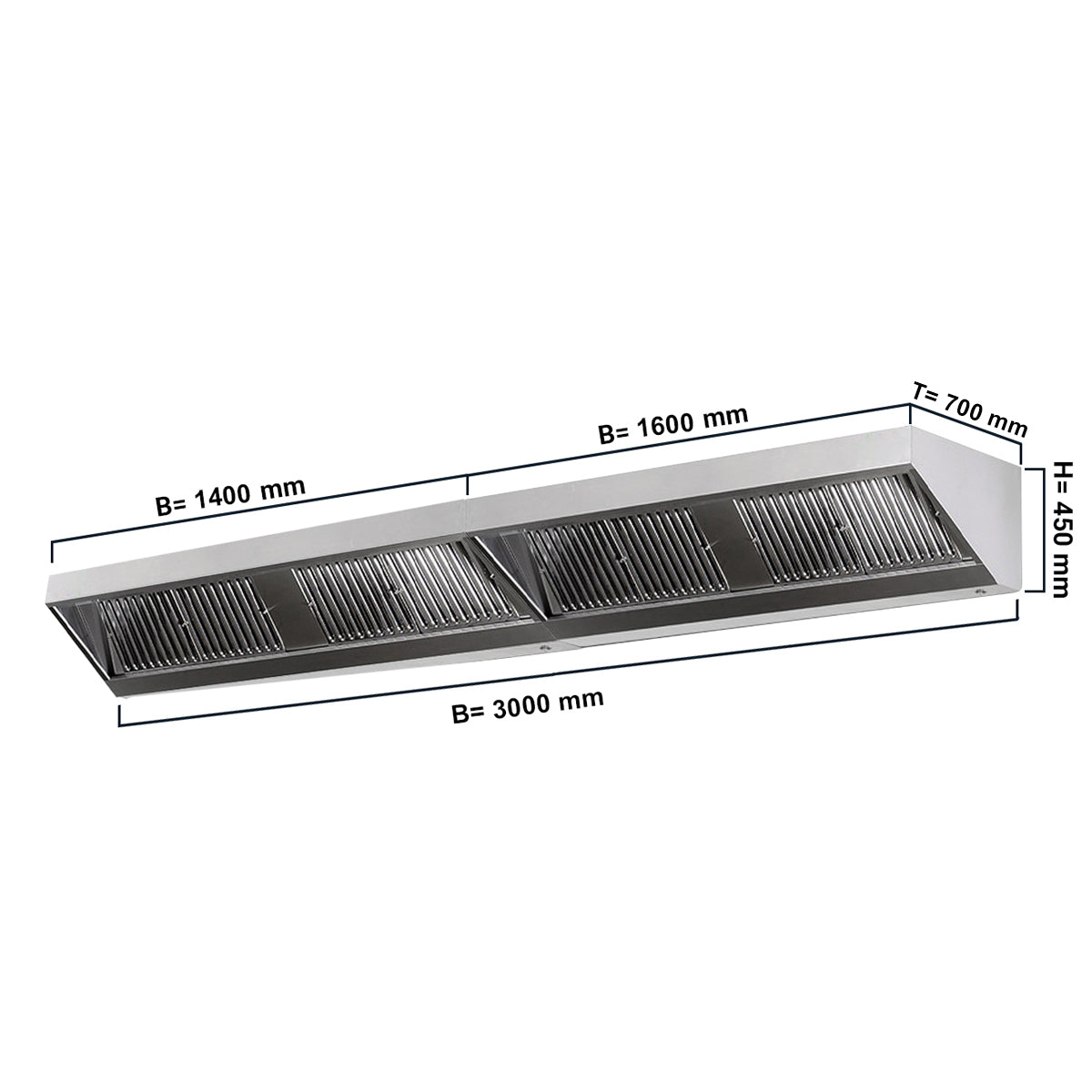 Wall absorber 3.0 m - with filter and lamp