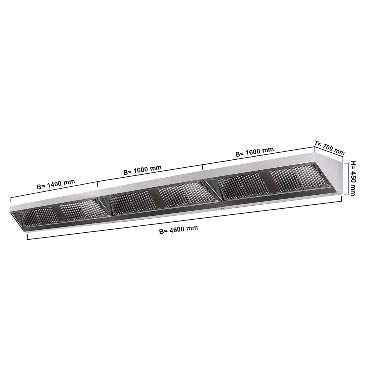 Wall absorber 4.6 m - with filter and lamp